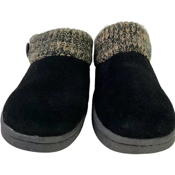 Clarks Women's Black Suede Genuine Leather Mules Slip On Loafers Casual Shoes 8 - Picture 2 of 16